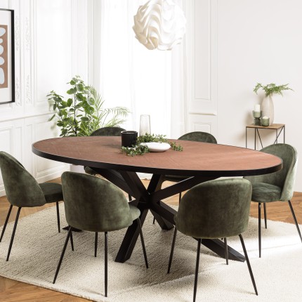 BASILE Dining Table 220x110 Rust Color with Stone Effect