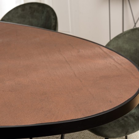 Table à manger BASILE 220x110 couleur rouille effet pierre