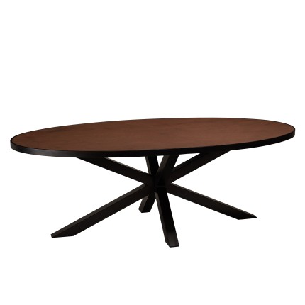 Table à manger BASILE 220x110 couleur rouille effet pierre