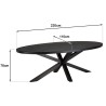 BASILE Dining Table 220x110cm Black Stone Effect Top