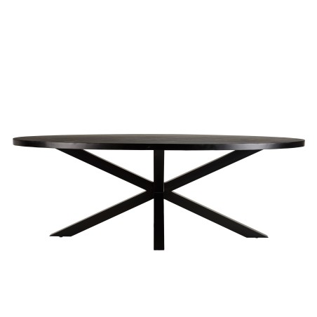 BASILE Dining Table 220x110cm Stone Effect with Gold Motifs