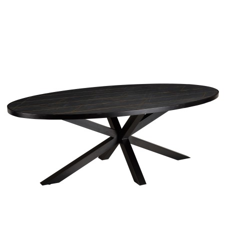 Table à manger BASILE 220x110cm effet pierre doré