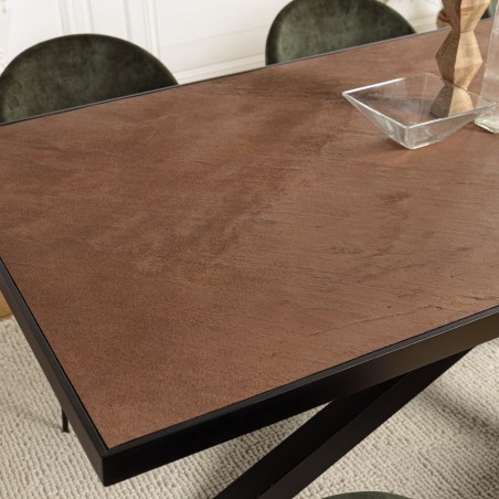 Table à manger BASILE 220x100 couleur rouille