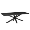 BASILE Dining Table 220x100cm Black Stone Effect Top