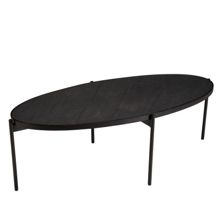 Table basse ovale noire BASILE 131x65cm