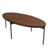 BASILE Oval Coffee Table 131x65cm Rust Color with Stone Effect