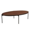 BASILE Oval Coffee Table 131x65cm Rust Color with Stone Effect