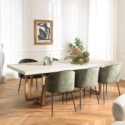 DAK Rectangular Dining Table 243x100cm in Beige Concrete