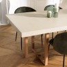 Table à manger WALLY - Béton beige et teck - 243x100cm