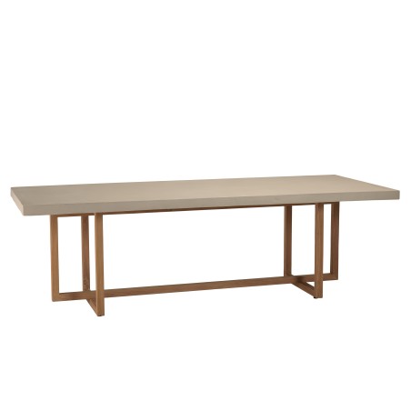 Table à manger WALLY - Béton beige et teck - 243x100cm