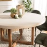 Table à manger ronde DAK 153x153cm béton beige teck
