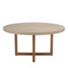 WALLY Round Dining Table 153x153cm - Beige Concrete & Teak Legs