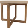 WALLY Round Dining Table 153x153cm - Beige Concrete & Teak Legs