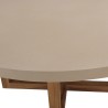 WALLY Round Coffee Table 92x92cm - Beige Concrete & Teak Legs