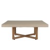 Table basse carrée DAK en béton beige et teck