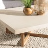 Table basse carrée DAK en béton beige et teck