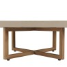 Table basse carrée WALLY en béton beige et teck