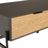 Table basse CHARLIE marron et noire 2 tiroirs 1 niche
