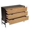 Commode CHARLIE marron et noire 3 tiroirs