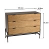 Commode CHARLIE marron et noire 3 tiroirs