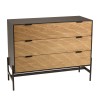 CHARLIE - Brown and Black Chest of Drawers with 3 Drawers