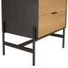 CHARLIE Brown and Black Bedside Table with 2 Drawers