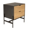 CHARLIE Brown and Black Bedside Table with 2 Drawers