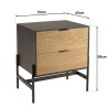 CHARLIE Brown and Black Bedside Table with 2 Drawers