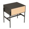 CHARLIE Brown and Black Bedside Table - 1 Drawer & Metal Legs