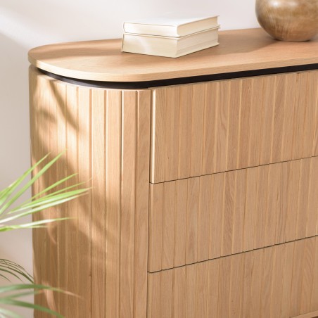 CHARLIE - Retro Brown Chest of Drawers with 3 Drawers