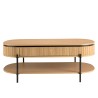 Table basse CHARLIE marron 2 tiroirs rétro