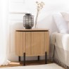 CHARLIE - Brown Bedside Table with 1 Door in Retro Style