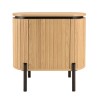 CHARLIE - Brown Bedside Table with 1 Door in Retro Style