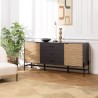 CHARLIE Brown and Black Sideboard with 3 Drawers and 2 Doors