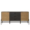 CHARLIE Brown and Black Sideboard with 3 Drawers and 2 Doors