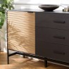 Buffet CHARLIE marron et noir 3 tiroirs 2 portes