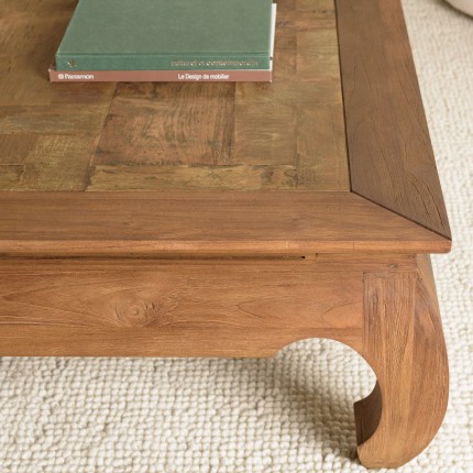 Table opium SIXTINE en teck recyclé 120x120cm