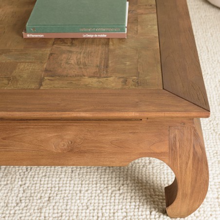 Table opium SIXTINE en teck recyclé 120x120cm