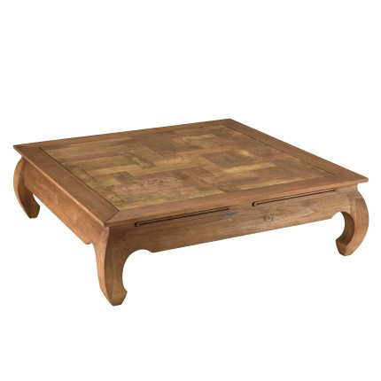 Table opium SIXTINE en teck recyclé 120x120cm