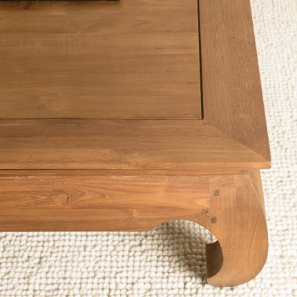 Table opium SIXTINE en bois de teck recyclé 120x120cm