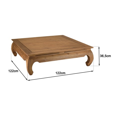 SIXTINE Opium Table 120x120cm - Solid Recycled Teak Wood