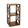 LORINE Brown Shelf Unit with Wooden Latticework - 40 cm