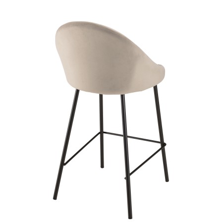 Lot de 2 tabourets d'îlot velours chamois TOM