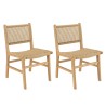 Lot 2 chaises jardin Valeria teck naturel rotin beige