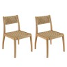 Lot 2 chaises jardin teck rotin synthétique beige