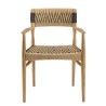 VALERIA - Set of 2 Teak Garden Armchairs | Beige/Black Synthetic Rattan