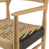 VALERIA - Set of 2 Teak Garden Armchairs | Beige/Black Synthetic Rattan