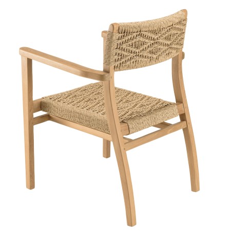 Lot de 2 fauteuils jardin teck rotin synthétique