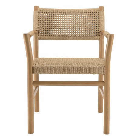 VALERIA - Set of 2 Garden Armchairs | Beige Synthetic Rattan & Teak