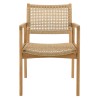 Lot de 2 fauteuils jardin teck naturel rotin synthétique